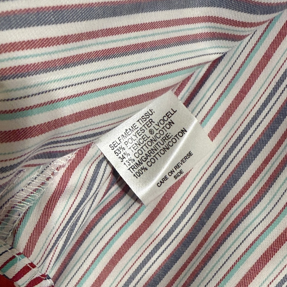 NWT Cinch Tencel Women's Striped Button-Up Shirt - Red, Blue, White - Picture 12 of 16